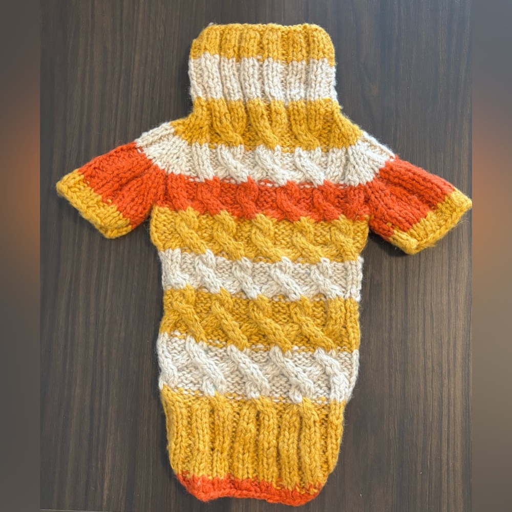Yellow Handmade Knitted Dog Sweater